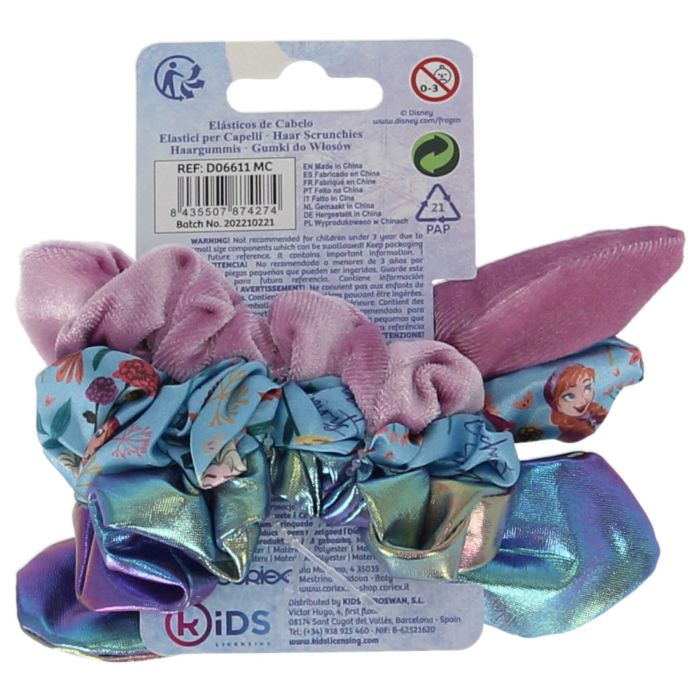 Set 3 elastice de par cu funda, Frozen Disney [3]