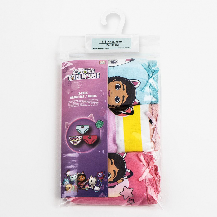 Set 3 perechi chiloti din bumbac Gabby's Dollhouse [5]