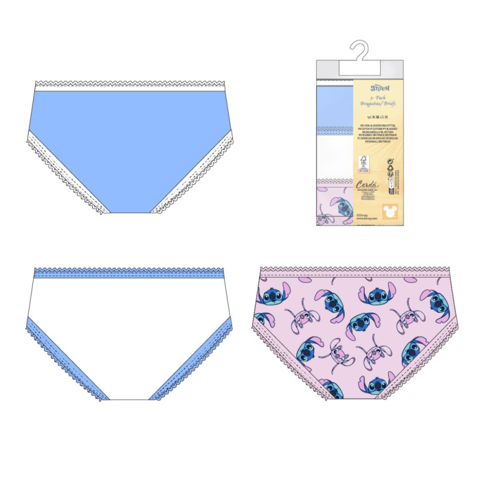 Set 3 perechi chiloti din bumbac Lilo & Stitch [2]