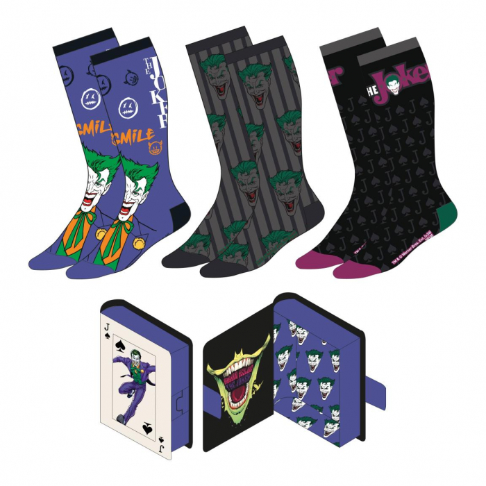 Set 3 perechi sosete groase in cutie cadou, Batman Joker [2]
