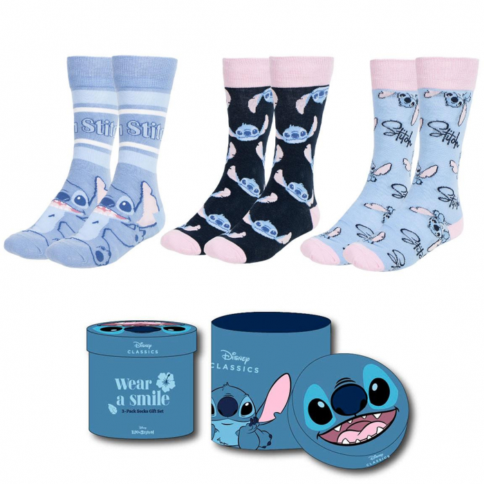 Set 3 perechi sosete groase in cutie cadou, Lilo & Stitch [1]