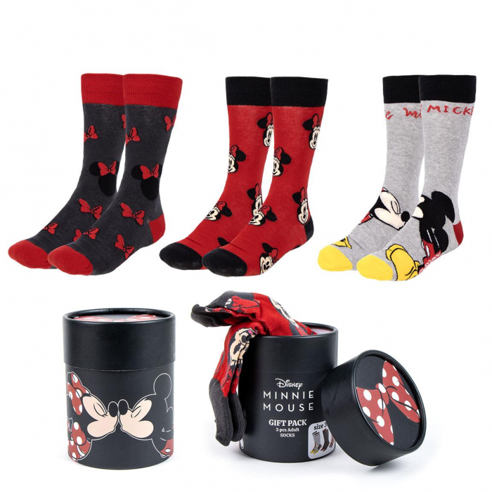 Set 3 perechi sosete groase in cutie cadou, Minnie Mouse Disney [1]