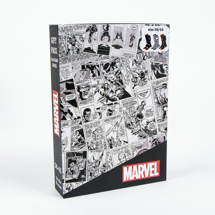 Set 3 perechi sosete lungi in cutie cadou, Marvel Avengers [5]