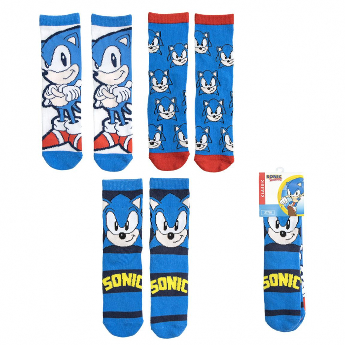 Set 3 perechi sosete lungi Sonic [1]
