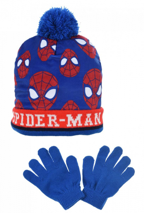 Set 2 piese iarna, caciula groasa si manusi, Spider-Man [1]