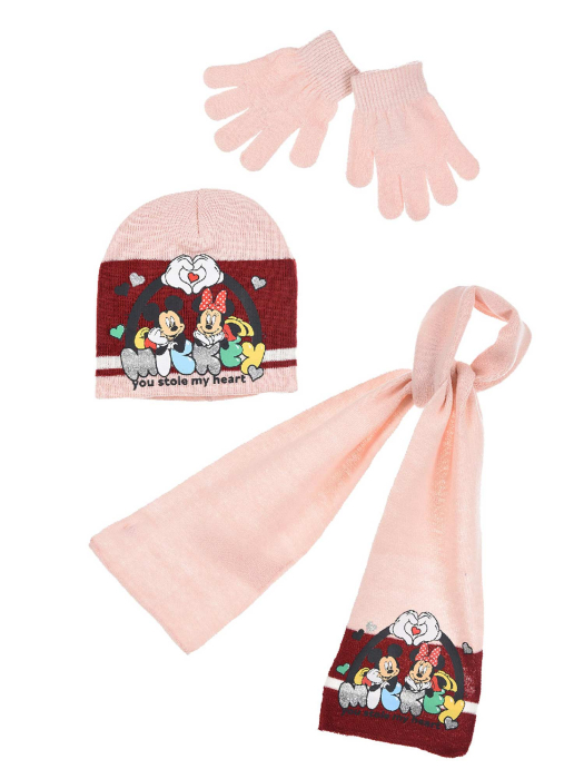 Set 3 piese pentru fete, caciula, fular si manusi Minnie Mouse [3]