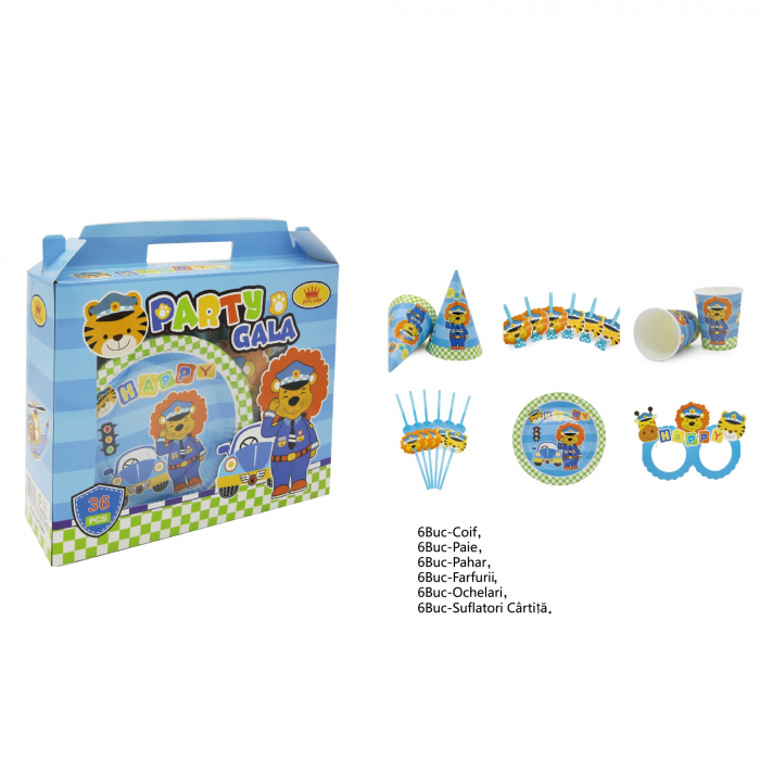 Set 36 accesorii pentru petrecerea copiilor, 6 piese, tematica Leu [2]