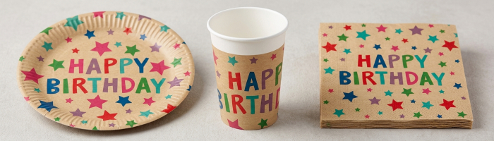 Set accesorii petrecere Kraft Happy Birthday Stars [2]