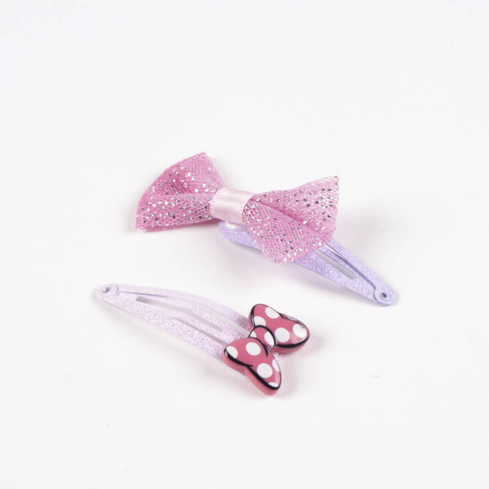 Set 4 agrafe cu sclipici si fundita Minnie Mouse Disney [2]