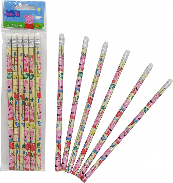 Set 6 creioane cu radiera Peppa Pig [2]