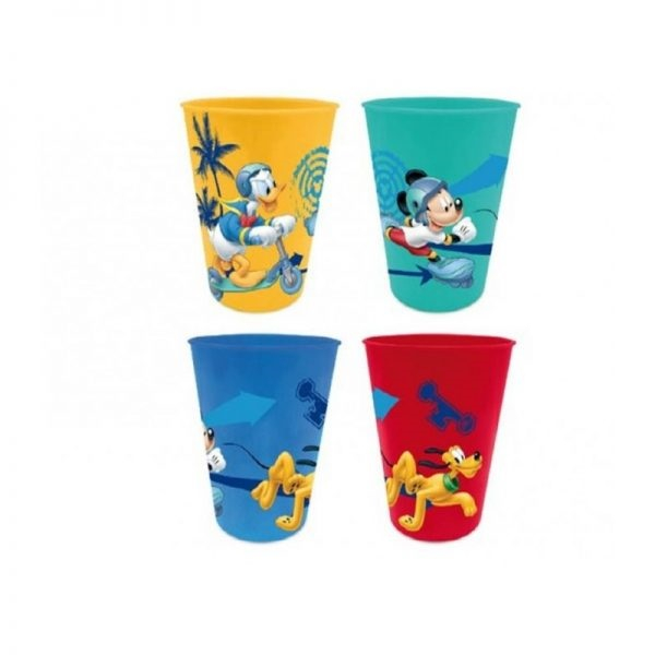 Set 4 pahare plastic color Mickey Mouse 280 ml [1]