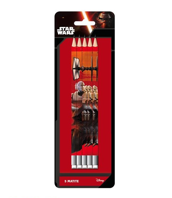 Set 5 creioane HB cu guma de sters Star Wars [1]