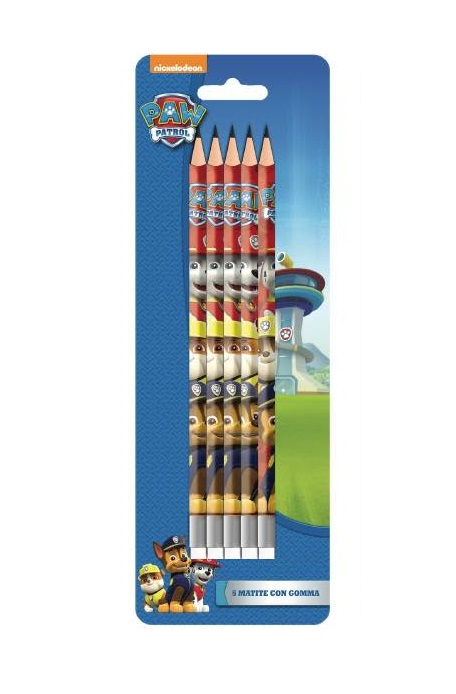 Set 5 creioane HB cu guma de sters Paw Patrol [1]