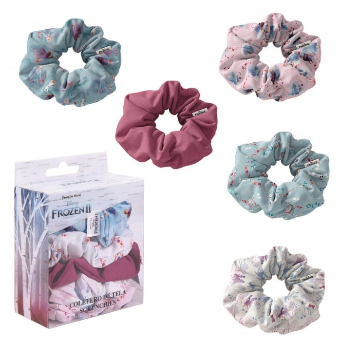 Set 5 elastice textil de par pentru copii, Frozen Disney [2]