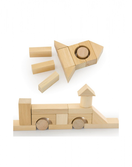 Set pentru construit, 50 piese lemn natur [9]