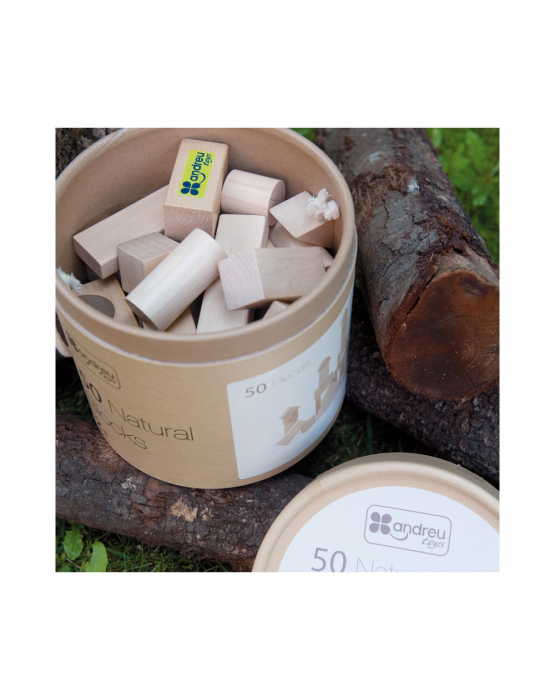 Set pentru construit, 50 piese lemn natur [4]