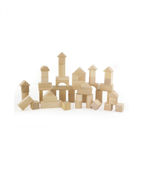 Set pentru construit, 50 piese lemn natur [3]