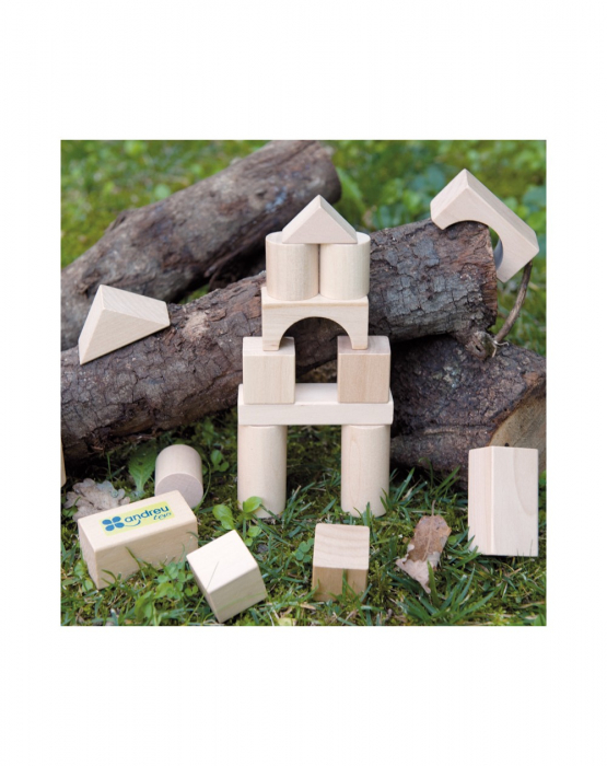 Set pentru construit, 50 piese lemn natur [5]