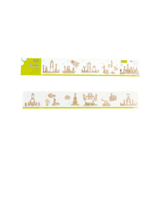 Set pentru construit, 50 piese lemn natur [10]