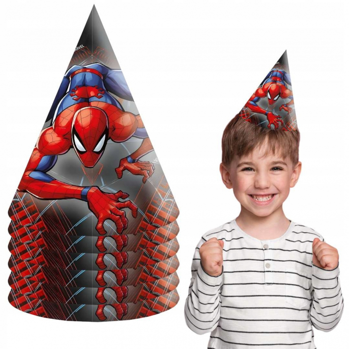 Set 6 coifuri party Spider-Man World Of Webs, 16 cm [2]