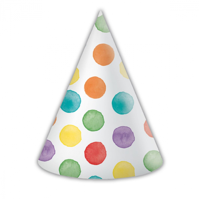 Set 6 coifuri party Multicolorwater Dots, 16 cm [1]