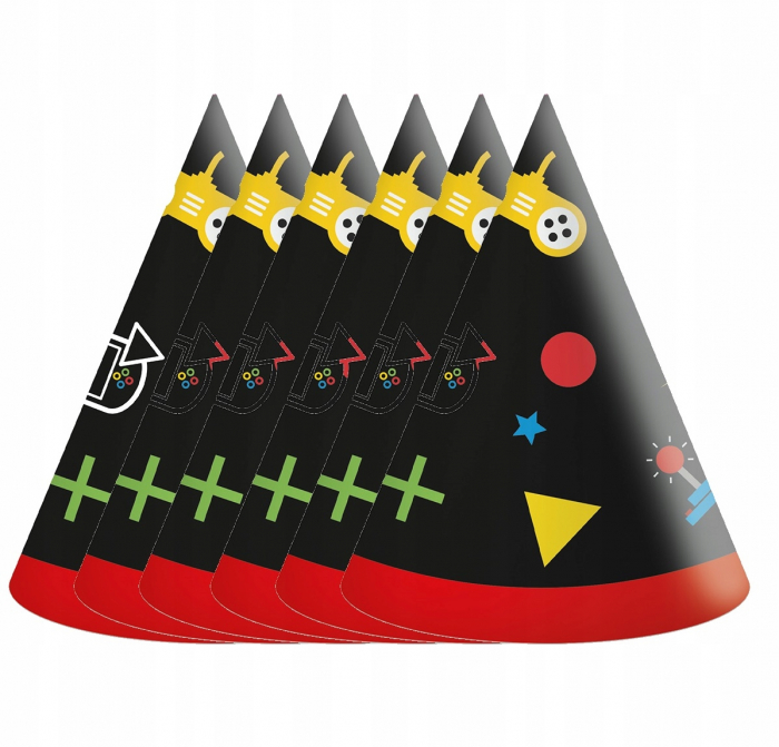 Set 6 coifuri party Gaming Party, 16 cm [1]