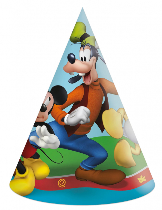 Set 6 coifuri party, Mickey Rock the House 16 cm [1]