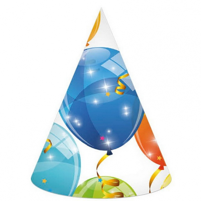 Set 6 coifuri party Sparkling Balloons, 16 cm [1]
