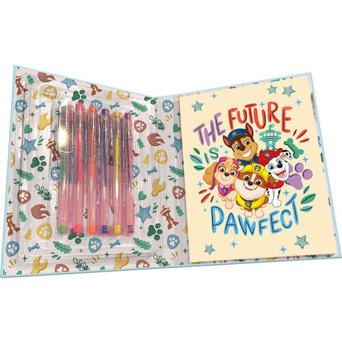 Set 6 Pixuri cu gel, 4 pagini de colorat si bloc notes Paw Patrol [1]