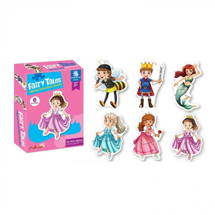 Set 6 puzzle-uri,piese mari,2 si 3 piese, Personaje din Basme [2]