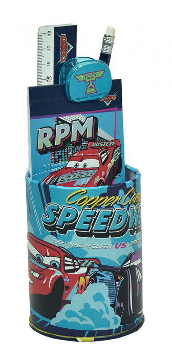Set 7 rechizite Disney Cars RPM, metalic, 24.5x14x7 cm [1]