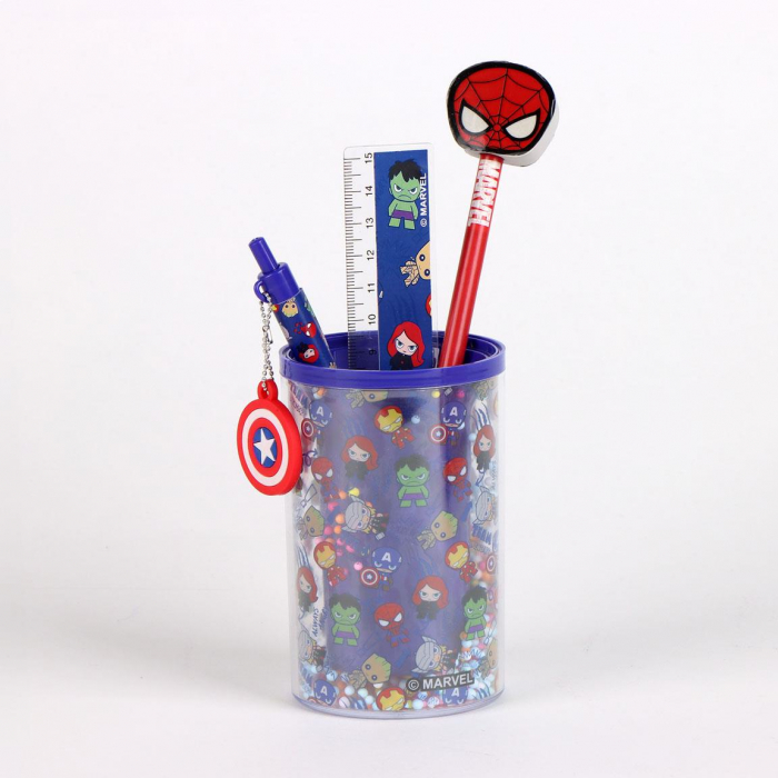 Set 5 rechizite Marvel Avengers cu suport  24.5x14x7 cm [1]