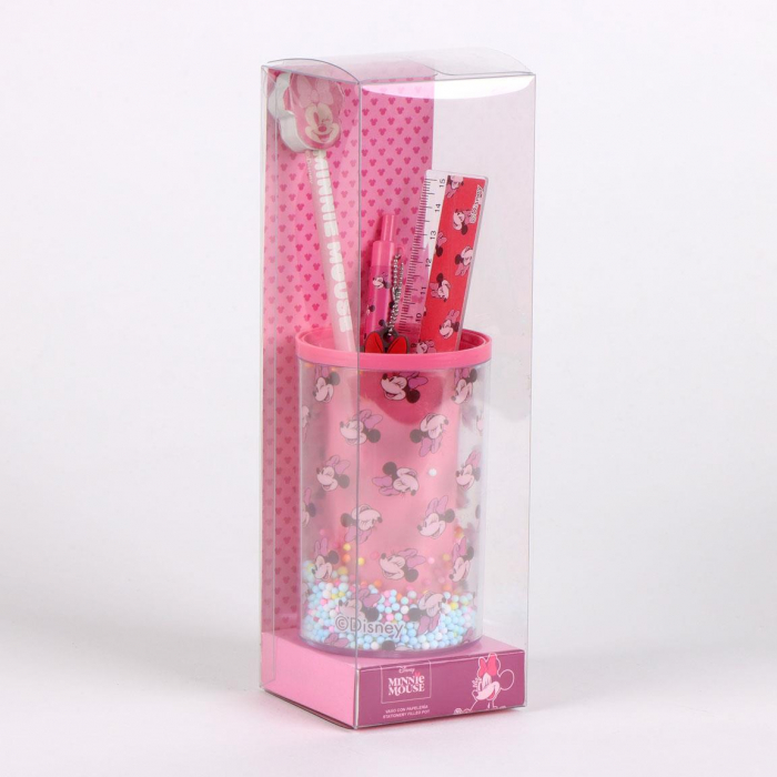 Set 5 rechizite Minnie Mouse Disney cu suport  24.5x14x7 cm [3]