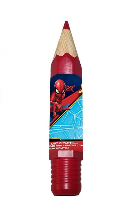 Set 8 creioane colorate si suport Spiderman [1]