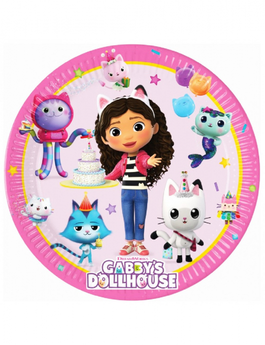 Set 8 farfurii mari pentru party Gabby's Dollhouse 23 cm [1]