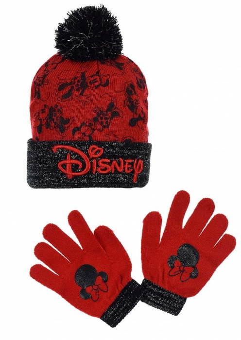 Set Caciula si manusi groase ,Minnie Mouse Disney Bow [1]