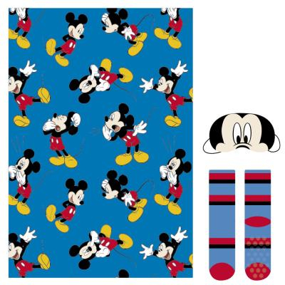 Set cadou patura pufoasa sosete si masca de dormit Mickey Mouse, 160x120 cm [3]