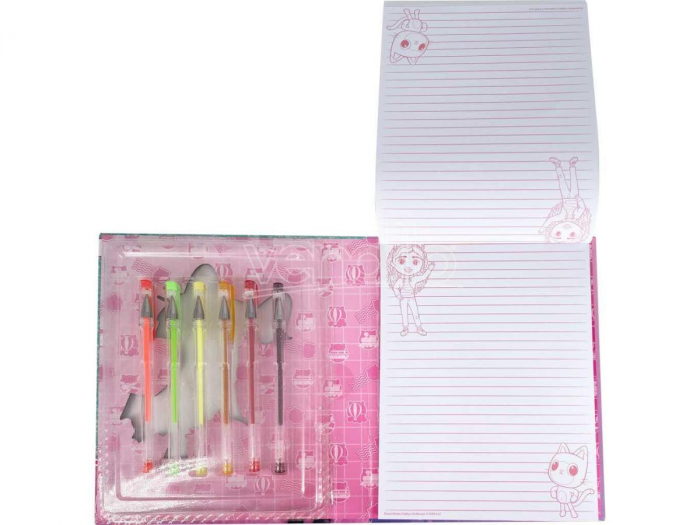 Set caiet si 6 pixuri Gabby's Dollhouse, 23.5x18.5x2.8cm [3]