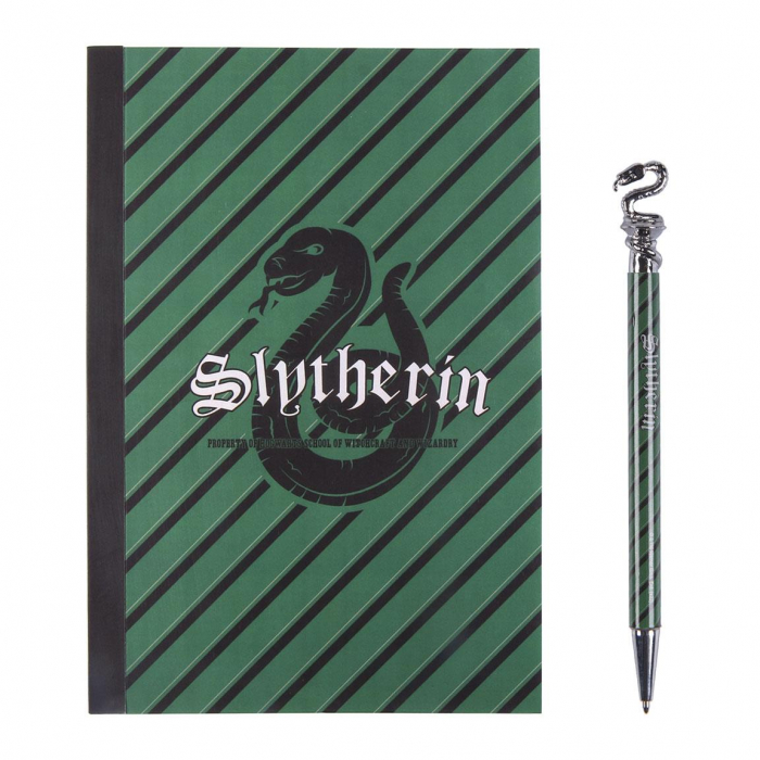 Set carnet si pix, Harry Potter Slytherin A5 [2]