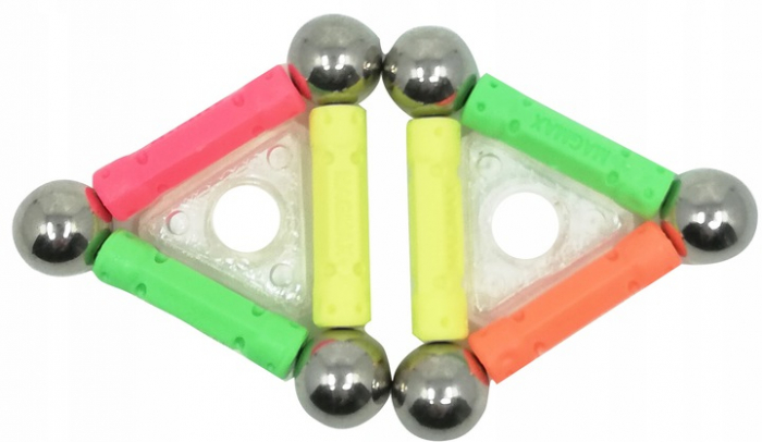 Set constructie cu piese magnetice, 84 piese Pink [8]