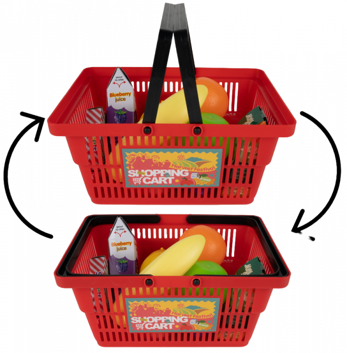 Set cos de cumparaturi cu legume si alimente, 24,5 x 16,5 x 12 cm [2]