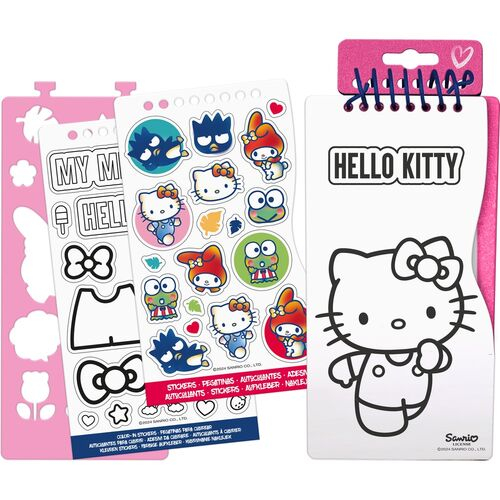 Set creativ cu autocolante si sabloane Hello Kitty, 24x10,5cm [2]