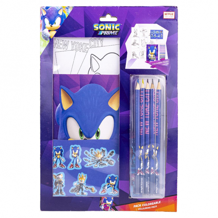 Set creativ cu creioane ╚Öi autocolante Sonic [2]