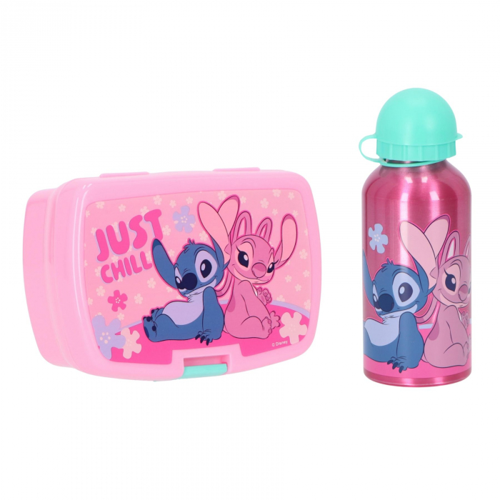 Set cutie sandwich si sticla apa din aluminiu 400 ml Lilo & Stitch [2]