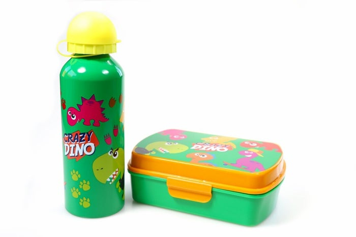 Set cutie sandwich si sticla apa din aluminiu 400ml Crazy Dino [4]