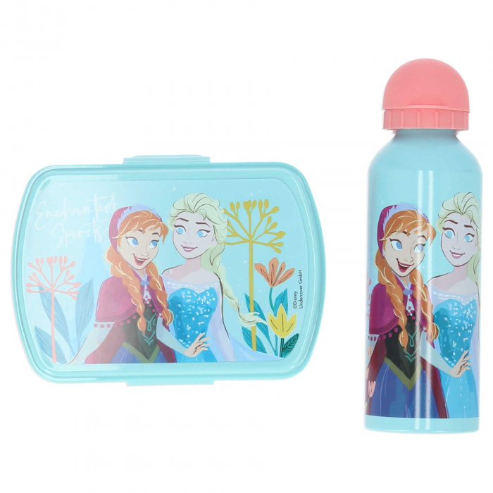 Set cutie sandwich si sticla apa din aluminiu 500ml Frozen Spirits [3]
