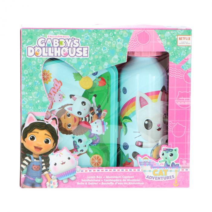 Set cutie sandwich si sticla apa din aluminiu 500ml Gabby's Dollhouse [2]