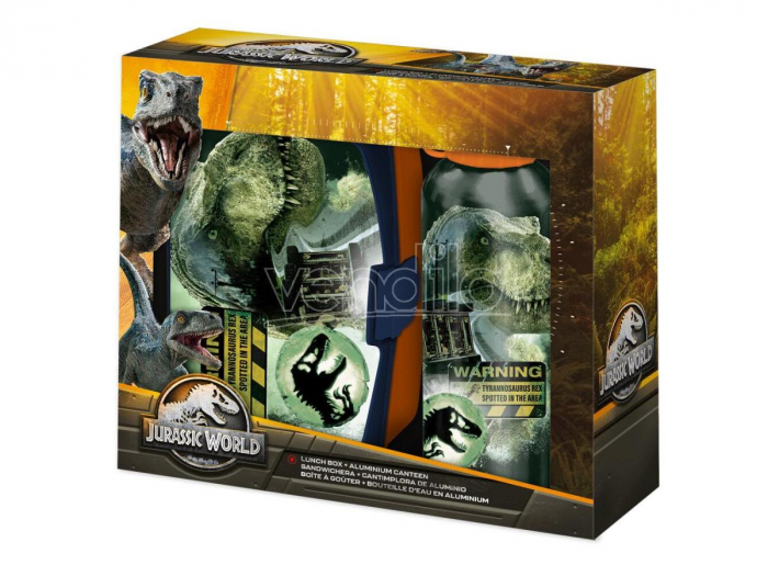 Set cutie sandwich si sticla apa din aluminiu 500ml Jurassic World [1]