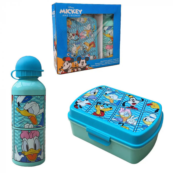 Set cutie sandwich si sticla apa din aluminiu 500ml Mickey Mouse Wild Flower [3]