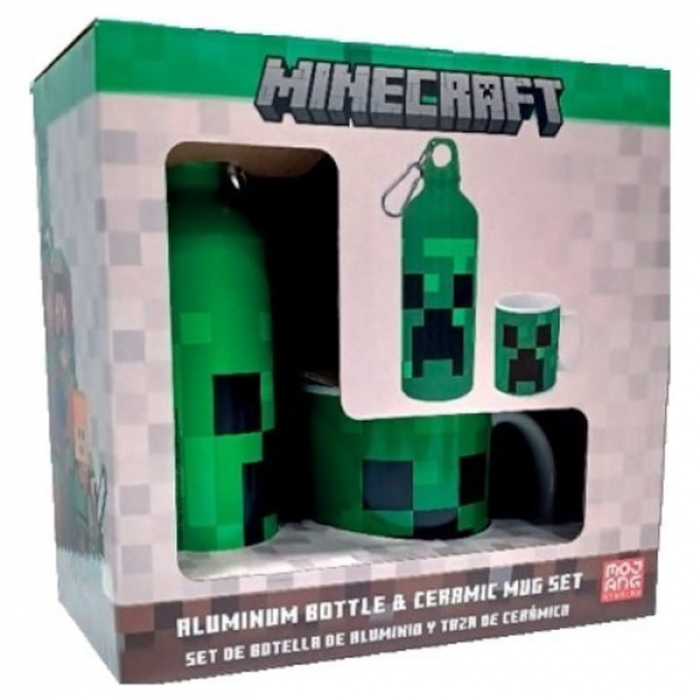Set cana ceramica si sticla aluminiu Minecraft 500ml [2]